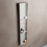 MONDIAZ EASY Nis 149,5x29,5cm in solid surface kleur Frappe. 3 vakken  geschikt voor in- of opbouw